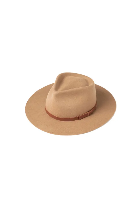 DYLAN HAT W/ LEATHER BOW Camel sold by REVOLVR Menswear