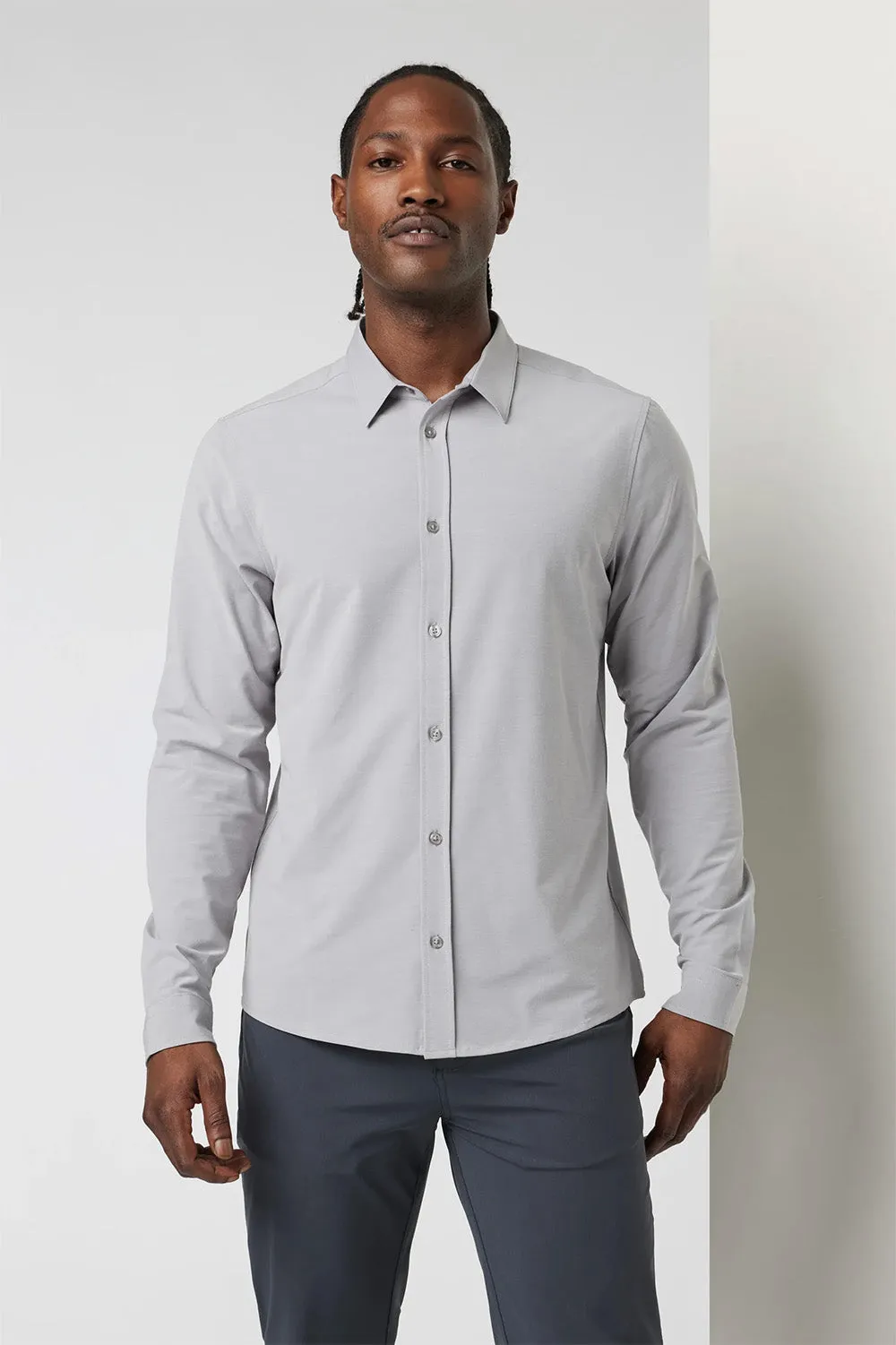 BRIDGE LS BUTTON DOWN Fog sold by REVOLVR Menswear product image thumbnail 2