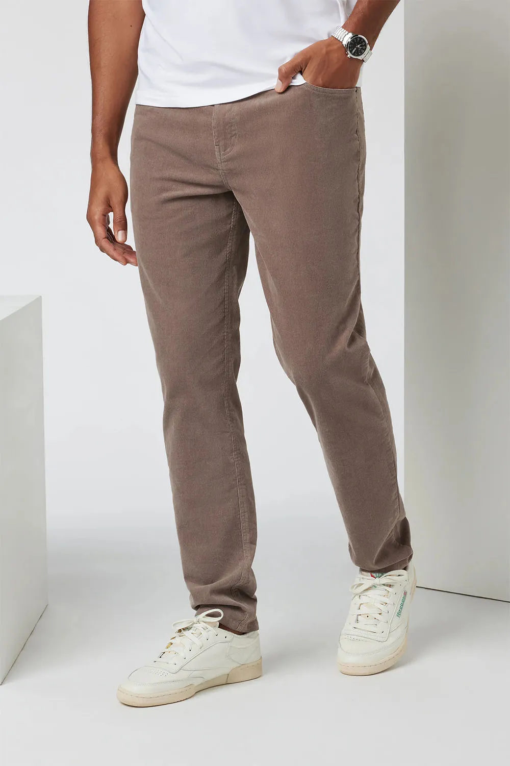 OPTIMIST 5 PKT CORD PANT Chocolate Milk sold by REVOLVR Menswear product image thumbnail 3