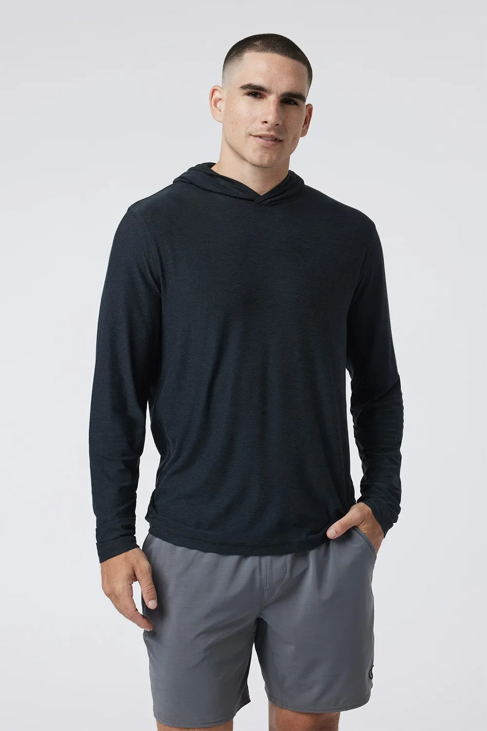 STRATO TECH HOODIE Black Heather sold by REVOLVR Menswear product image thumbnail 2