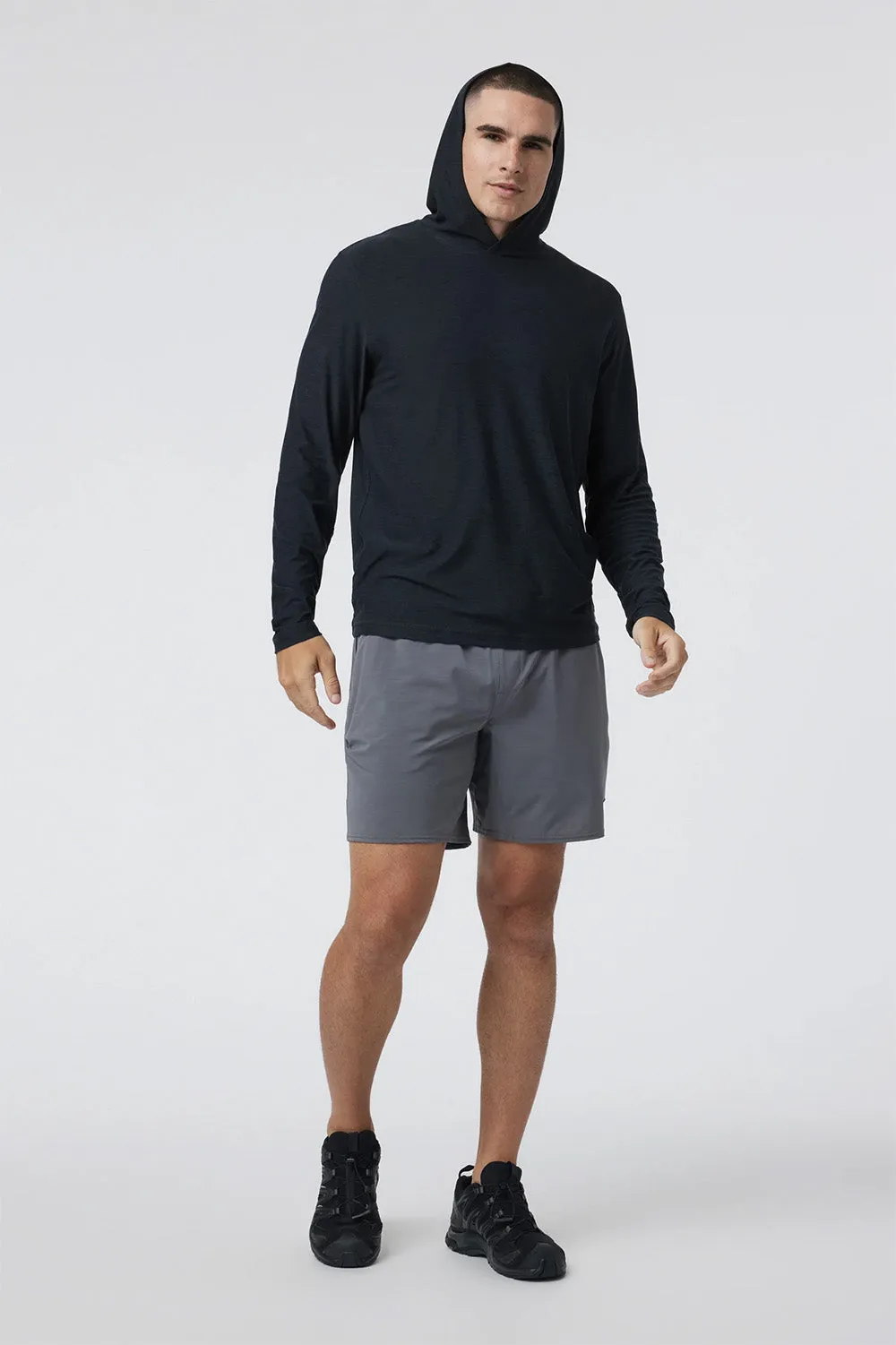 STRATO TECH HOODIE Black Heather sold by REVOLVR Menswear product image thumbnail 4