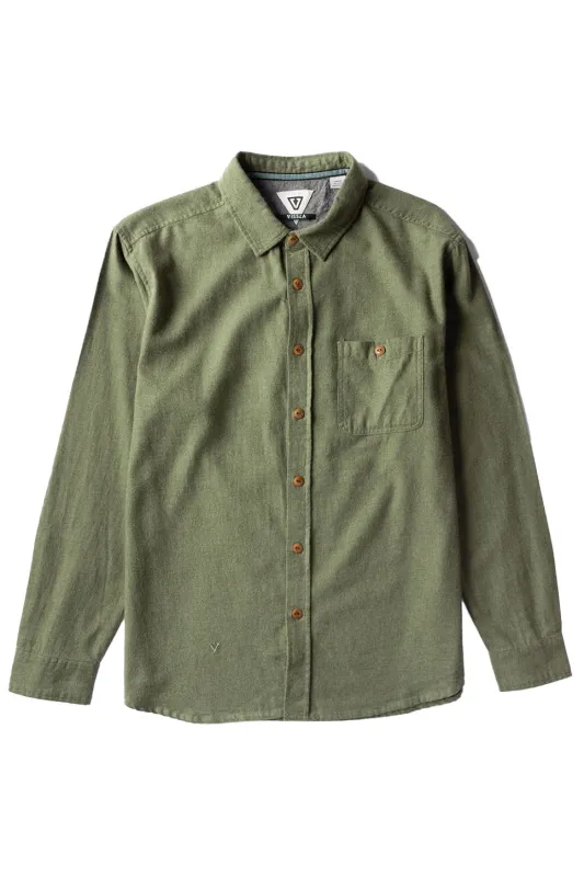GO TO LS SHIRT Olive Heather made by VISSLA