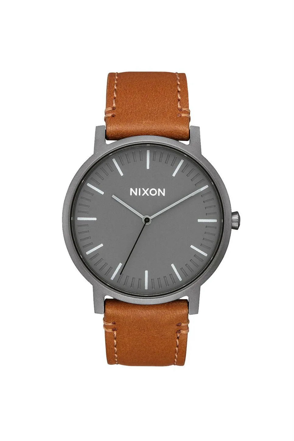PORTER LEATHER WATCH - GUNMETAL/CHARCOAL/TAUPE sold by REVOLVR Menswear
