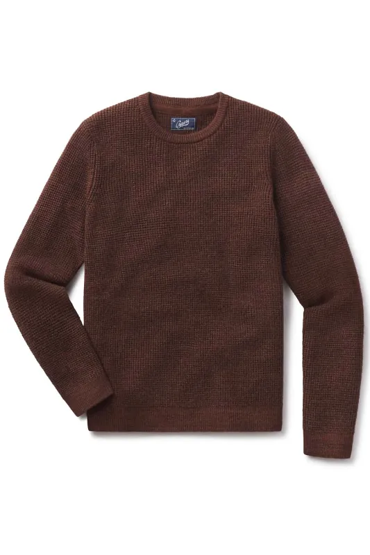 WAFFLE STITCH CREW SWEATER Brown sold by REVOLVR Menswear
