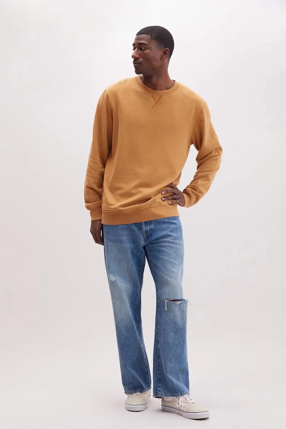 RP CREW SWEATSHIRT Mineral Gold Spice sold by REVOLVR Menswear product image thumbnail 3