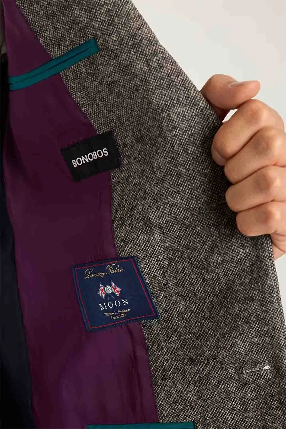 JETSETTER BRITISH TWEED BLAZER Dark Grey sold by REVOLVR Menswear product image thumbnail 5