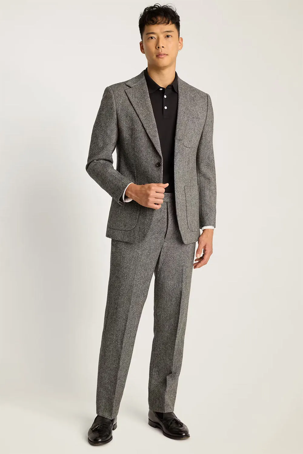 JETSETTER BRITISH TWEED BLAZER Dark Grey sold by REVOLVR Menswear product image thumbnail 4