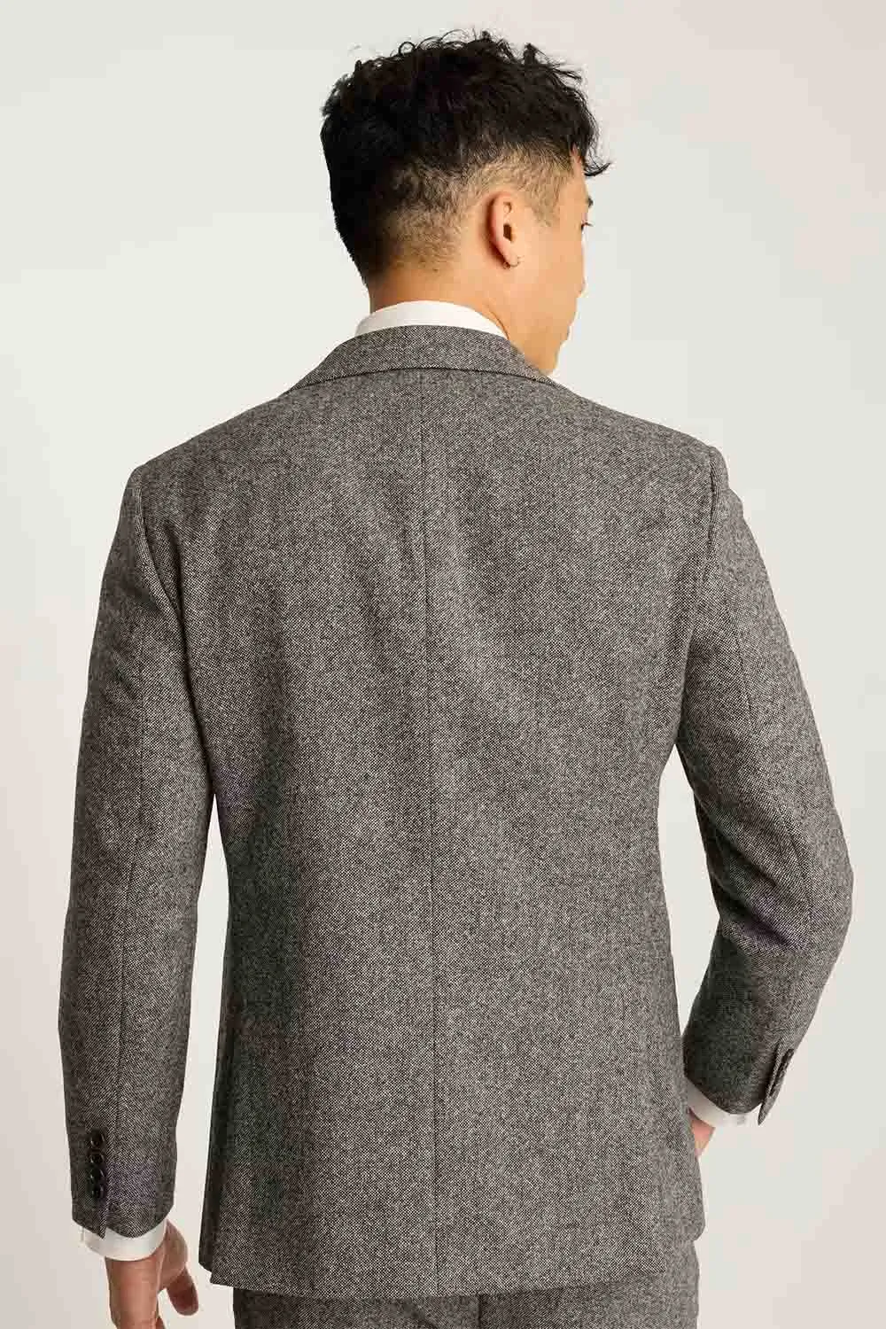 JETSETTER BRITISH TWEED BLAZER Dark Grey sold by REVOLVR Menswear product image thumbnail 3