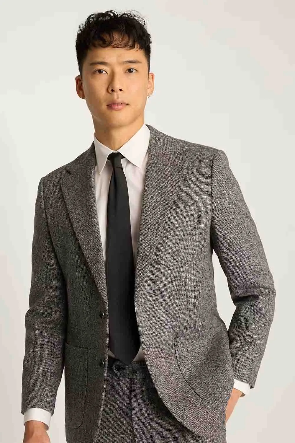 JETSETTER BRITISH TWEED BLAZER Dark Grey sold by REVOLVR Menswear product image thumbnail 2