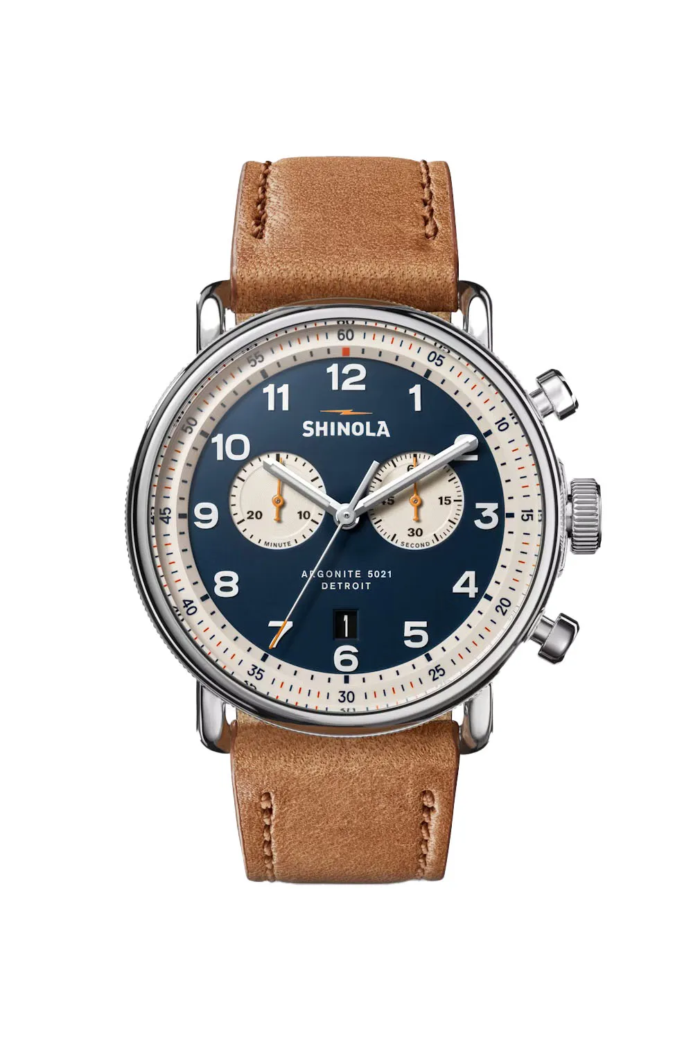 CANFIELD CHRONO C56 43mm - BLUE/BOURBON BROWN sold by REVOLVR Menswear