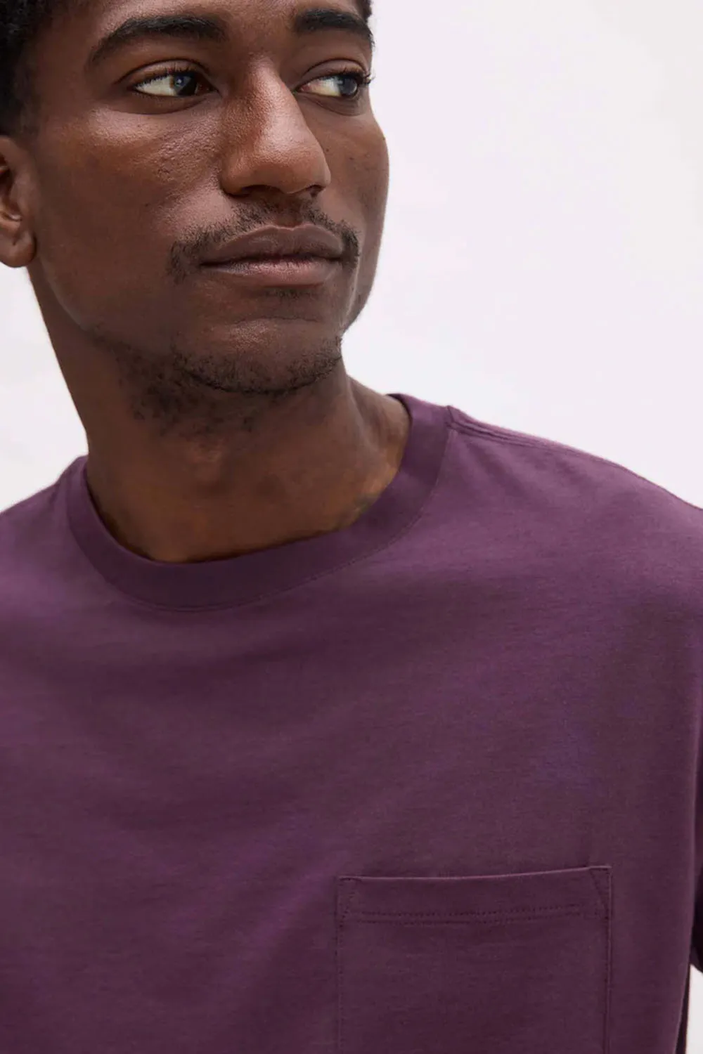 PIMA POCKET TEE Plum Wine sold by REVOLVR Menswear product image thumbnail 4