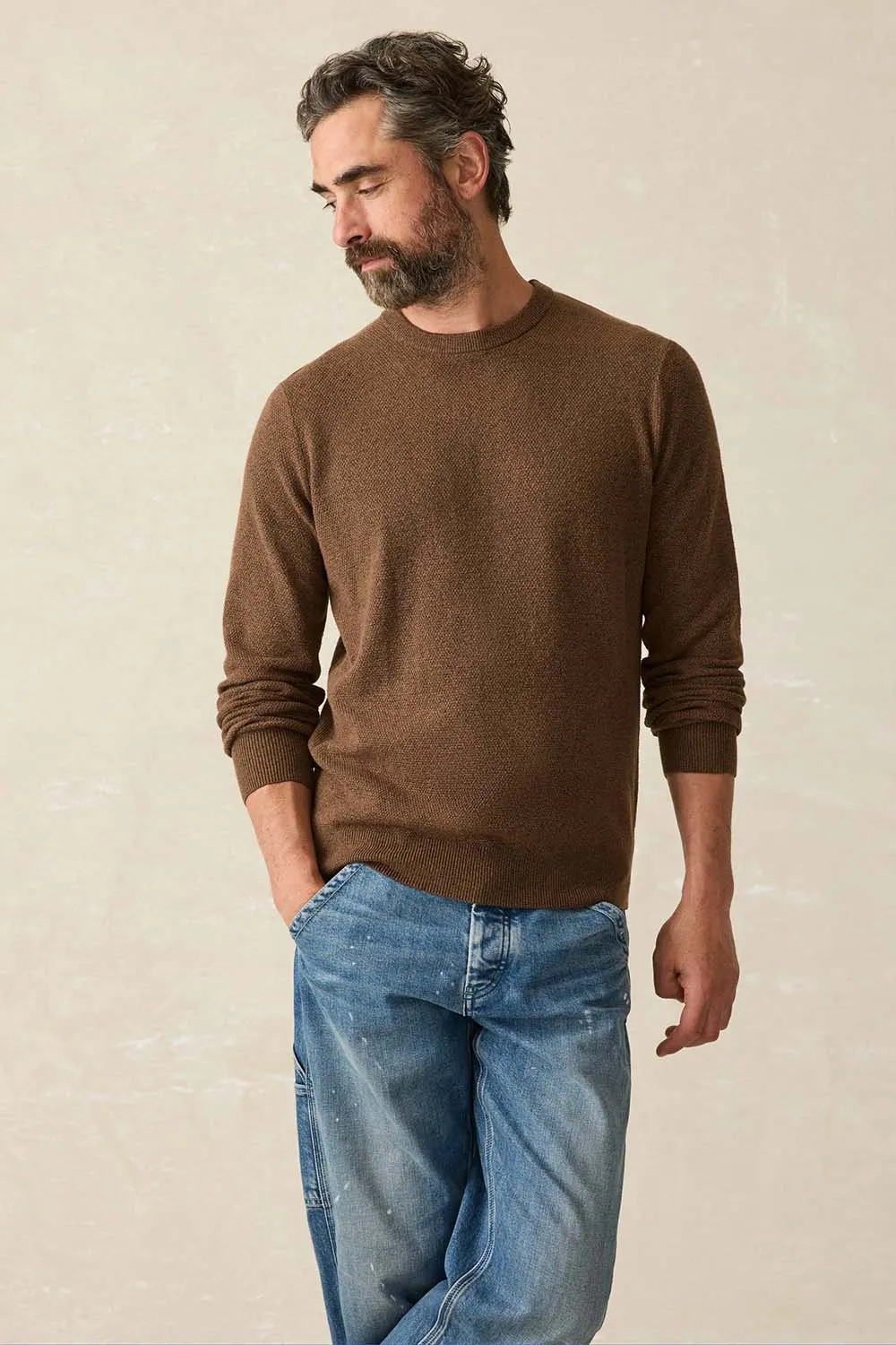JACKSON CREW SWEATER Trail Brown Heather sold by REVOLVR Menswear