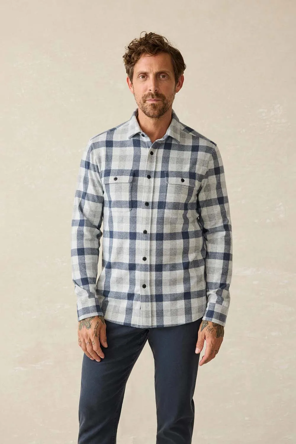 LEGEND SWEATER SHIRT Snowy Night Check sold by REVOLVR Menswear product image thumbnail 2