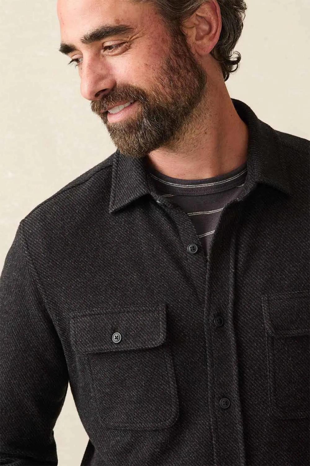 LEGEND SWEATER SHIRT Heathered Black Twill sold by REVOLVR Menswear product image thumbnail 5