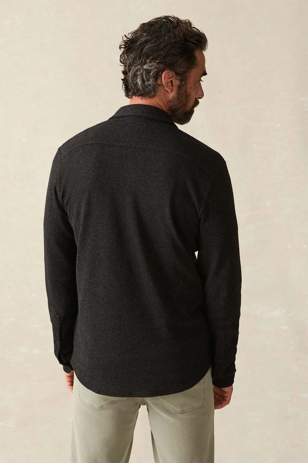 LEGEND SWEATER SHIRT Heathered Black Twill sold by REVOLVR Menswear product image thumbnail 3