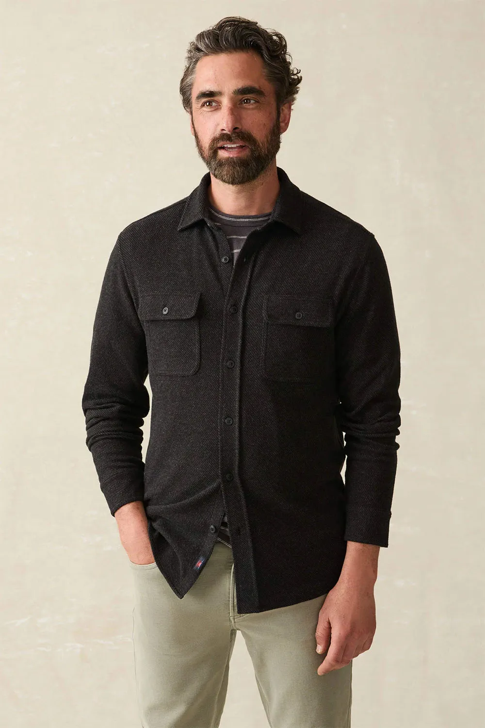 LEGEND SWEATER SHIRT Heathered Black Twill sold by REVOLVR Menswear product image thumbnail 4