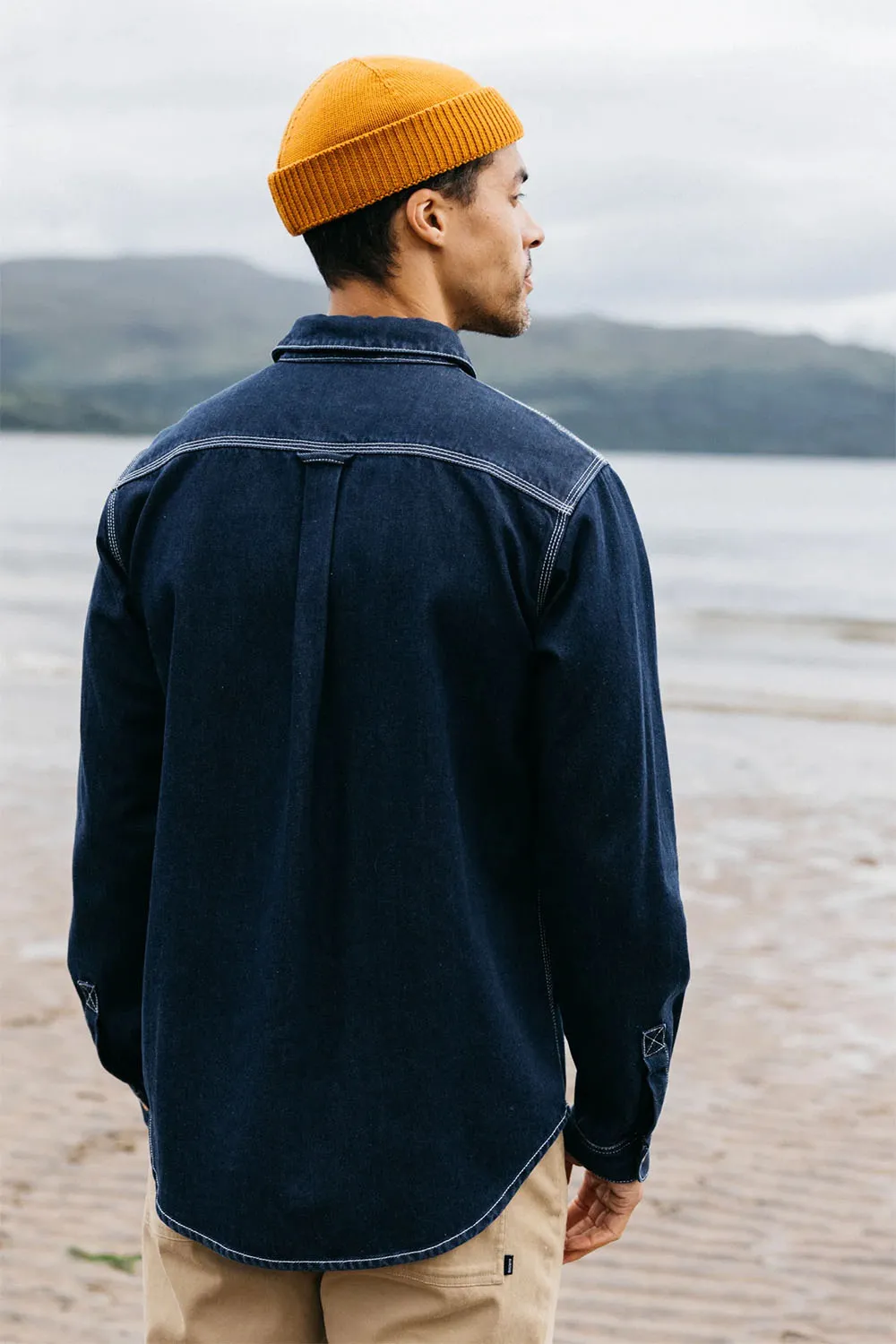 EDDYSTONE DENIM SHIRT Washed Denim sold by REVOLVR Menswear product image thumbnail 4