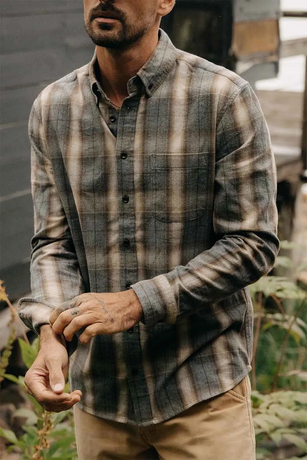THE JACK Brushed Heather Grey Plaid sold by REVOLVR Menswear product image thumbnail 2
