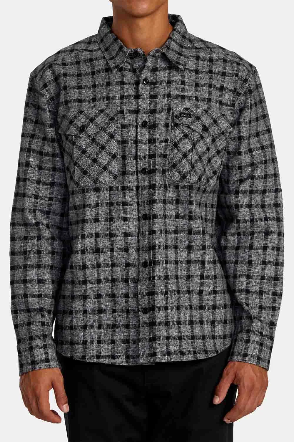 HUGHES FLANNEL LS Smoke sold by REVOLVR Menswear