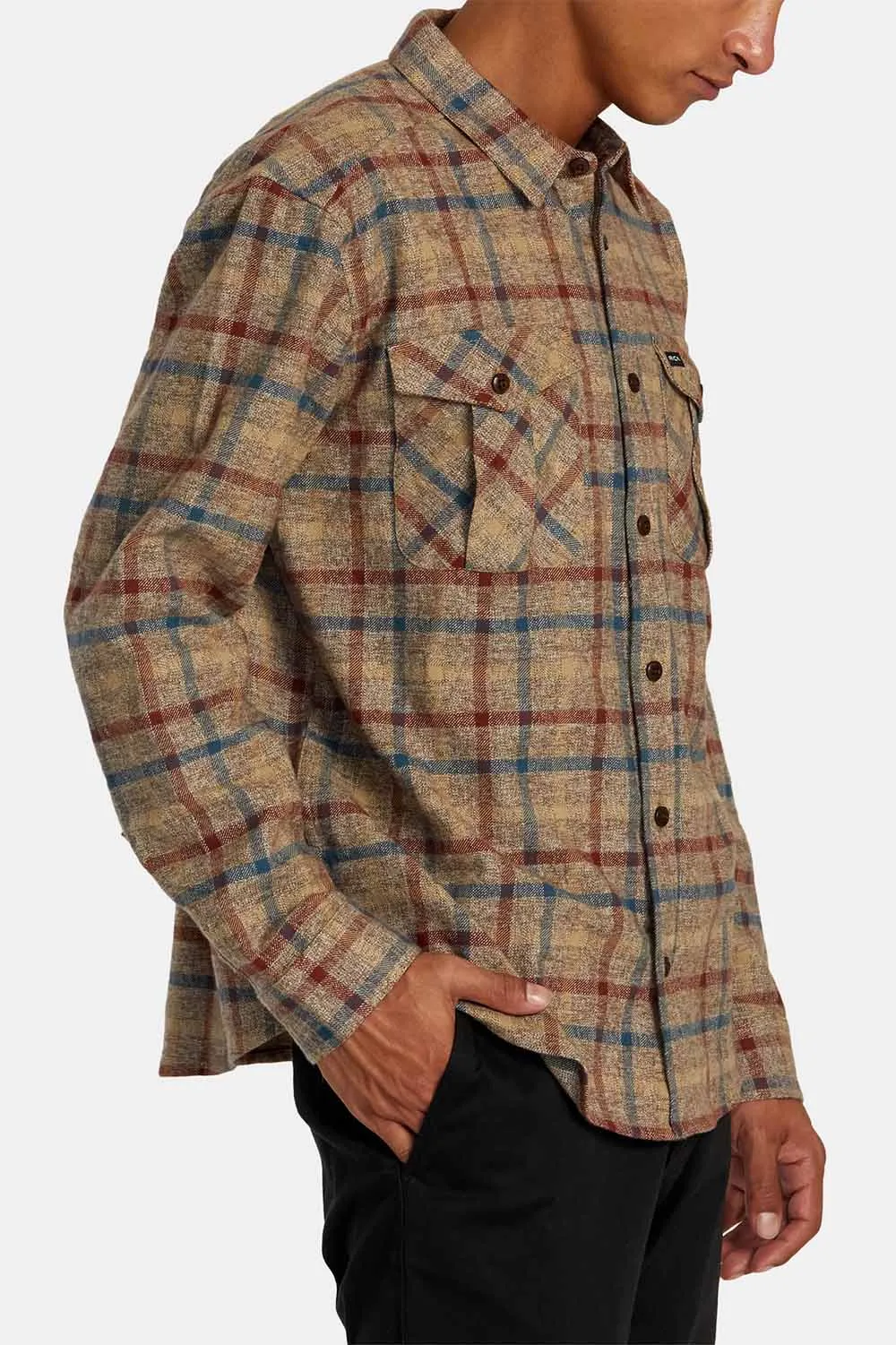 HUGHES FLANNEL LS Bombay Brown sold by REVOLVR Menswear product image thumbnail 2
