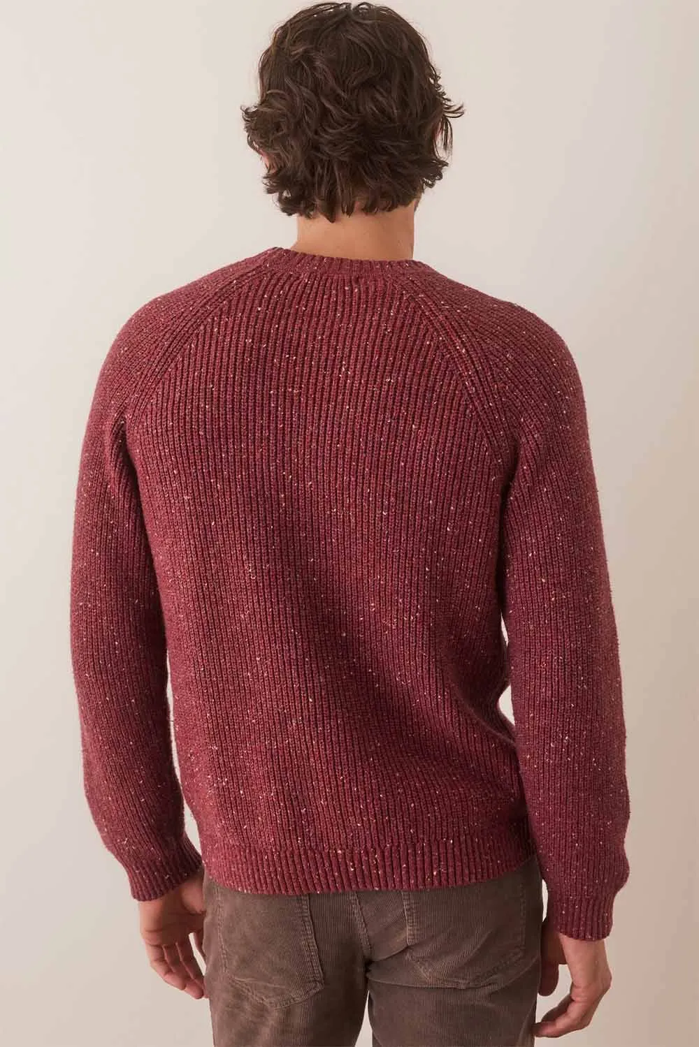 INVERNESS CREW SWEATER Burgundy Neps sold by REVOLVR Menswear product image thumbnail 4