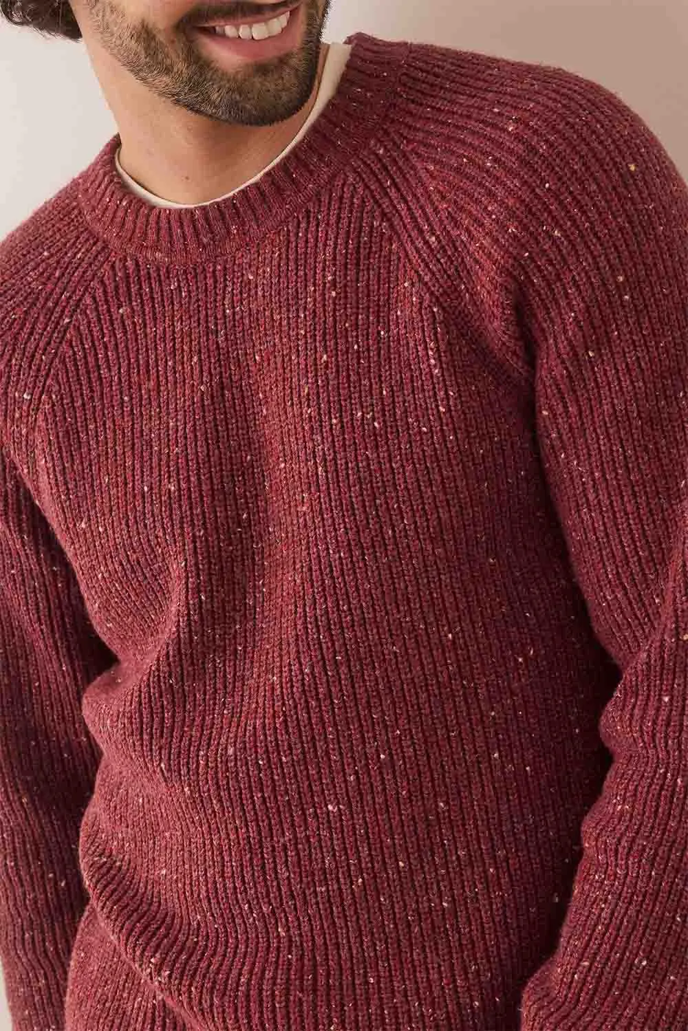 INVERNESS CREW SWEATER Burgundy Neps sold by REVOLVR Menswear product image thumbnail 5