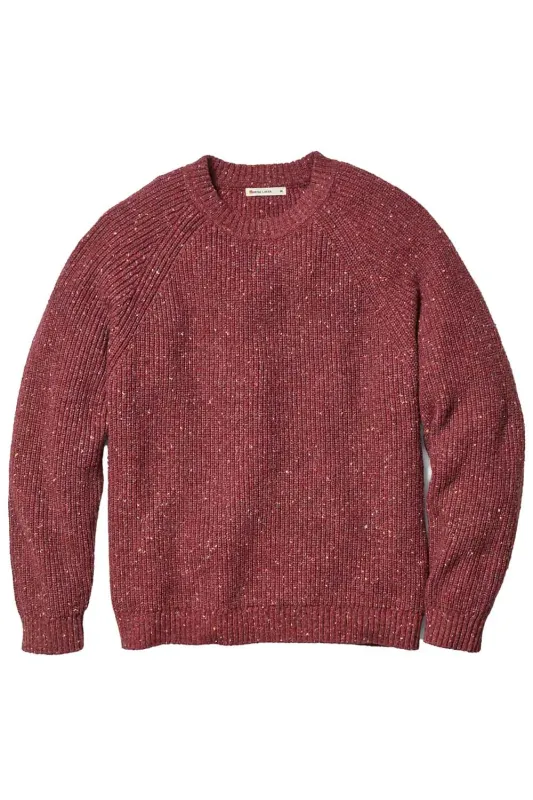 INVERNESS CREW SWEATER Burgundy Neps sold by REVOLVR Menswear