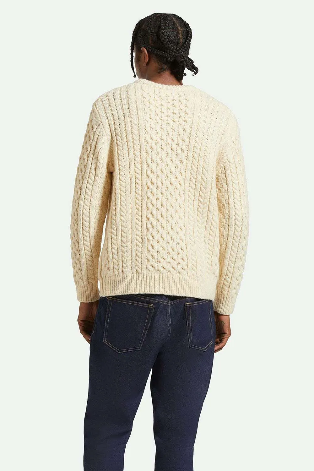 CLASSIC FISHERMANS SWEATER Oatmeal sold by REVOLVR Menswear product image thumbnail 3