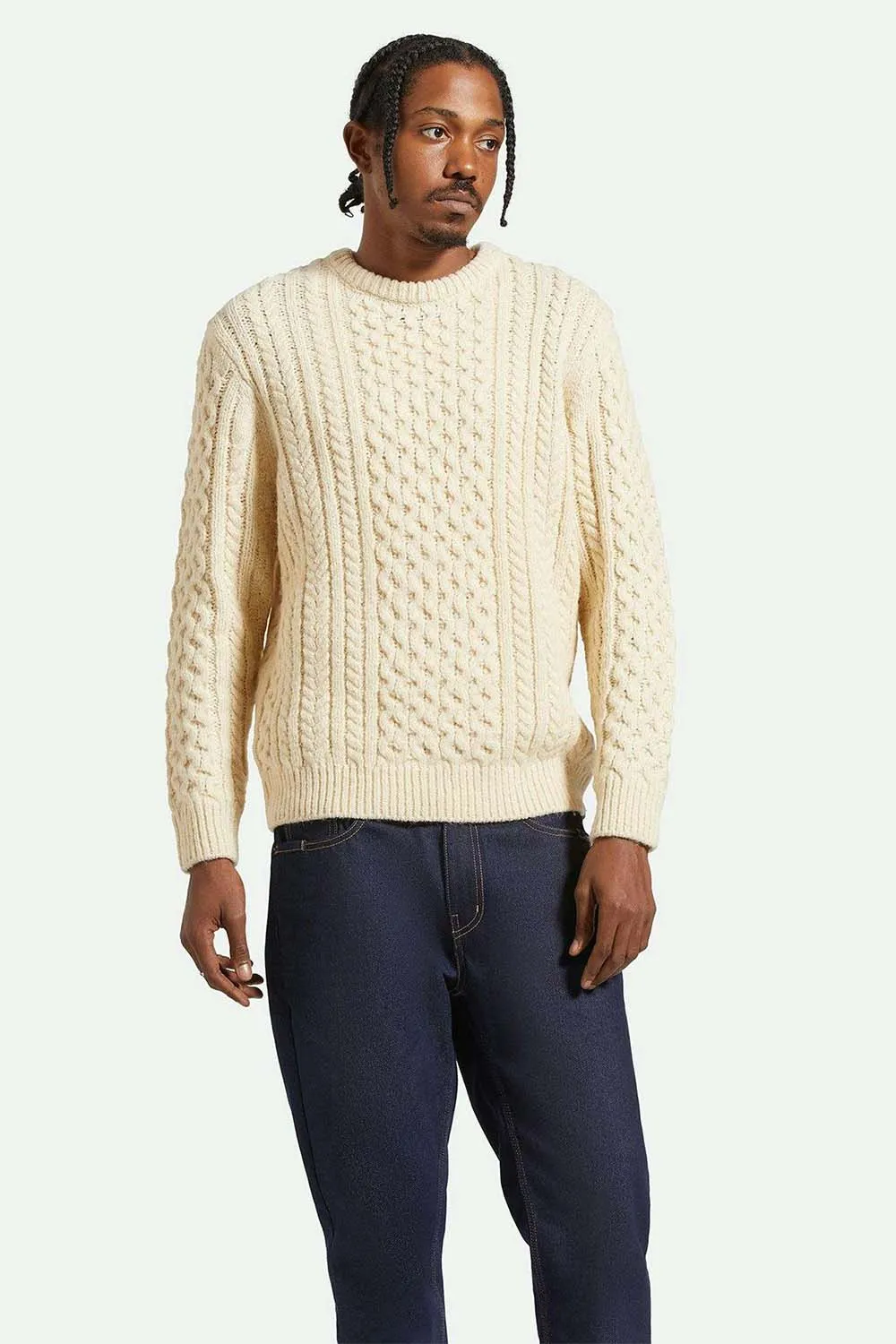 CLASSIC FISHERMANS SWEATER Oatmeal sold by REVOLVR Menswear product image thumbnail 2