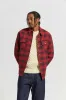 BOWERY QUILTED FLANNEL Bright Red/Mahogany sold by REVOLVR Menswear