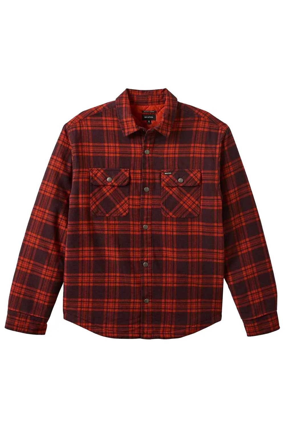 BOWERY QUILTED FLANNEL Bright Red/Mahogany sold by REVOLVR Menswear