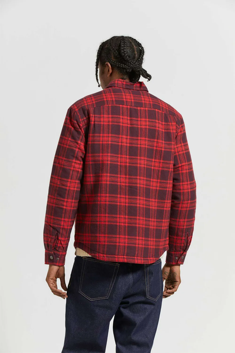 BOWERY QUILTED FLANNEL Bright Red/Mahogany sold by REVOLVR Menswear product image thumbnail 3