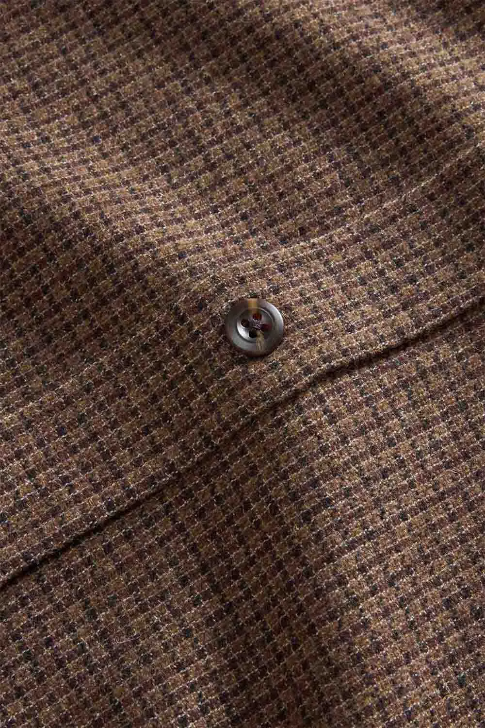THE SADDLER SHIRT Burnt Caramel Check Wool sold by REVOLVR Menswear product image thumbnail 4