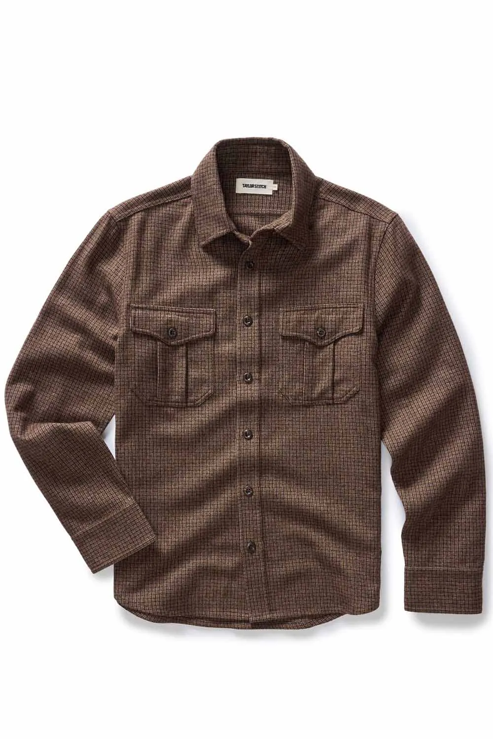 THE SADDLER SHIRT Burnt Caramel Check Wool sold by REVOLVR Menswear