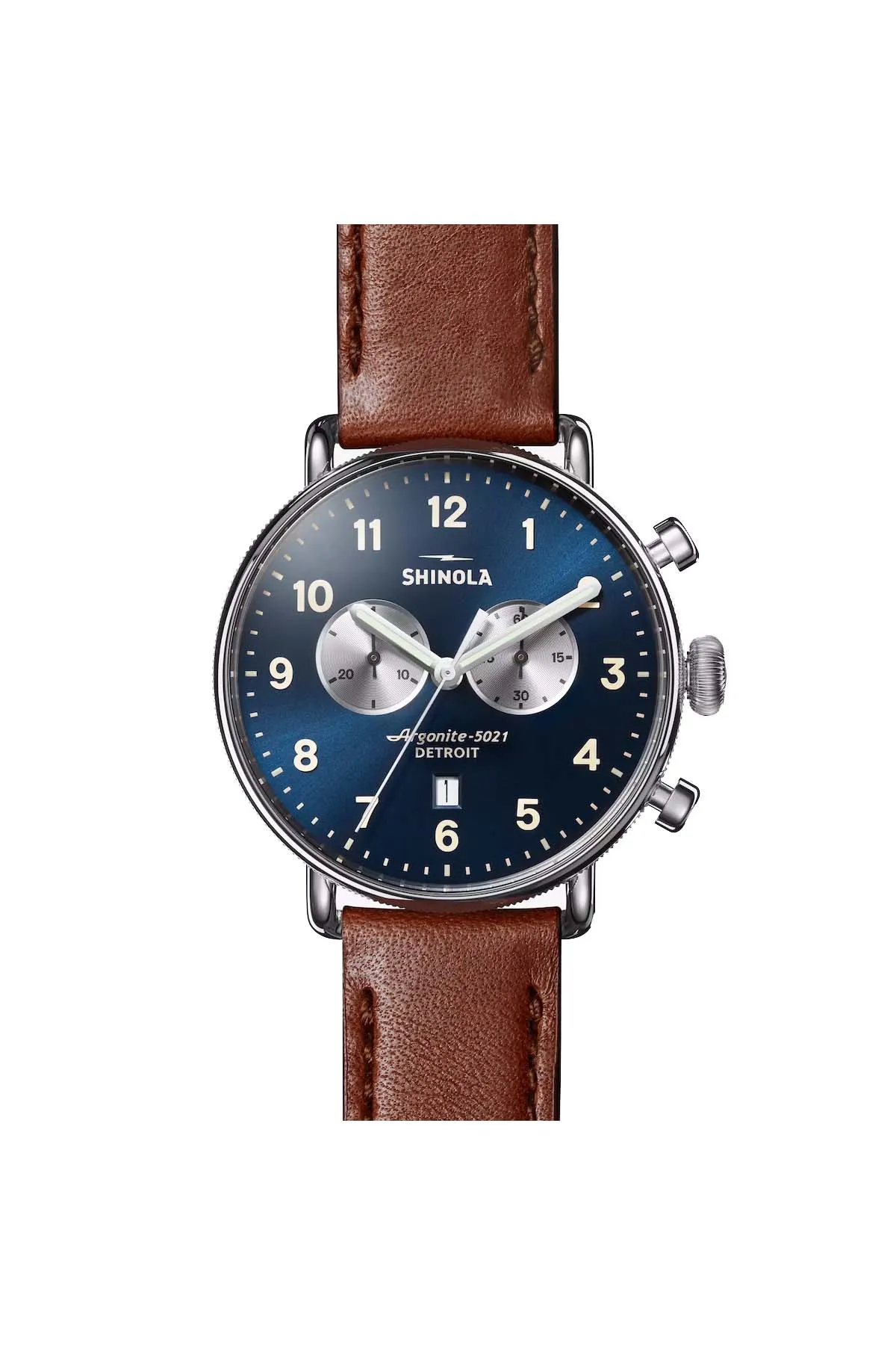 CANFIELD CHRONO 43mm - MIDNIGHT/COGNAC sold by REVOLVR Menswear