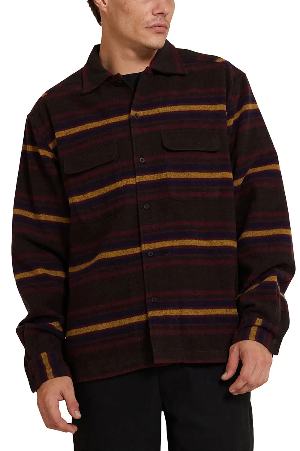 MOTO STRIPE SHIRT Multi Stripe sold by REVOLVR Menswear product image thumbnail 2
