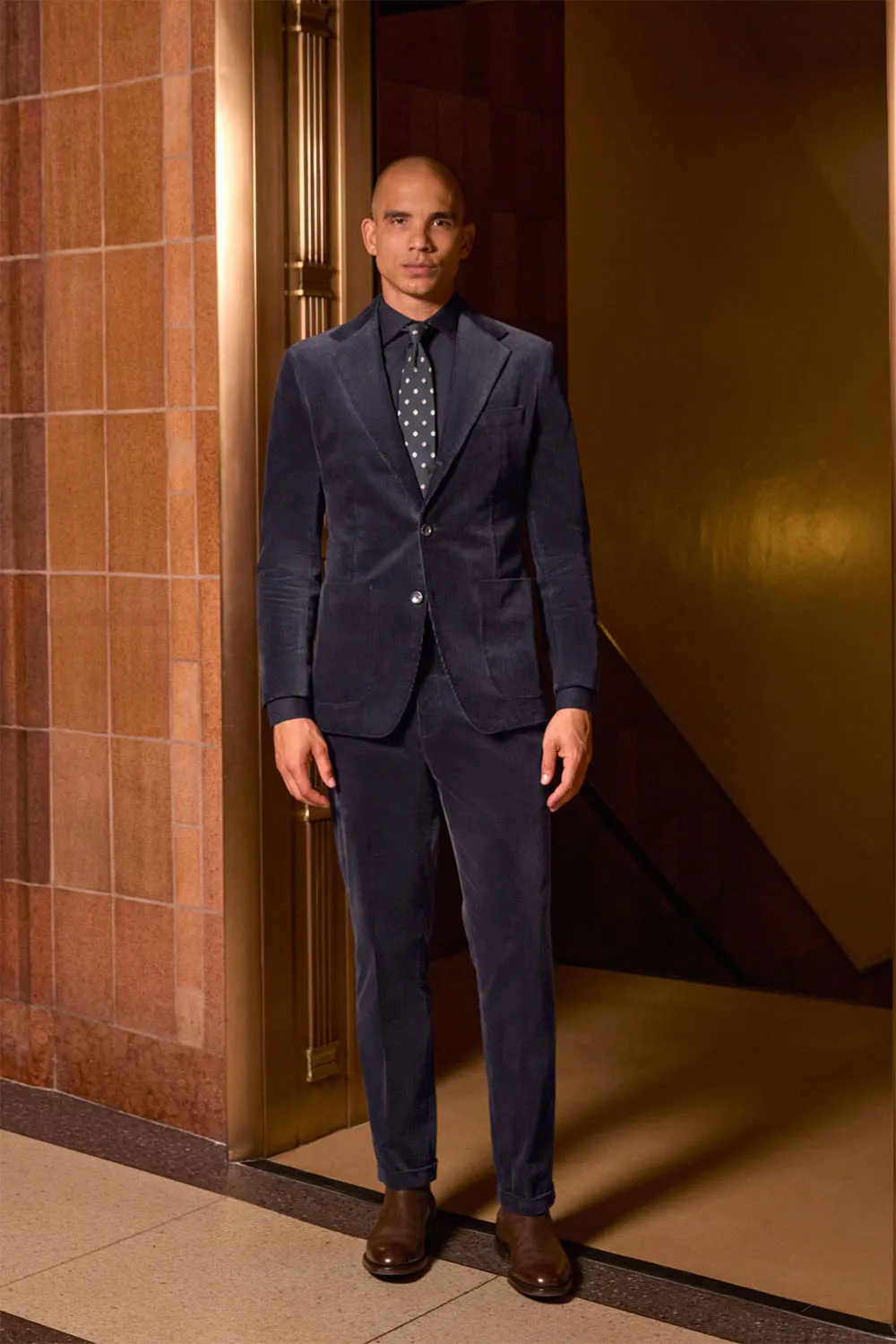 JETSETTER ITALIAN CORD BLAZER Blue Nights sold by REVOLVR Menswear product image thumbnail 2