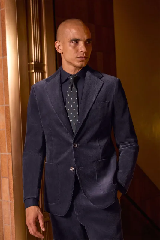 JETSETTER ITALIAN CORD BLAZER Blue Nights sold by REVOLVR Menswear