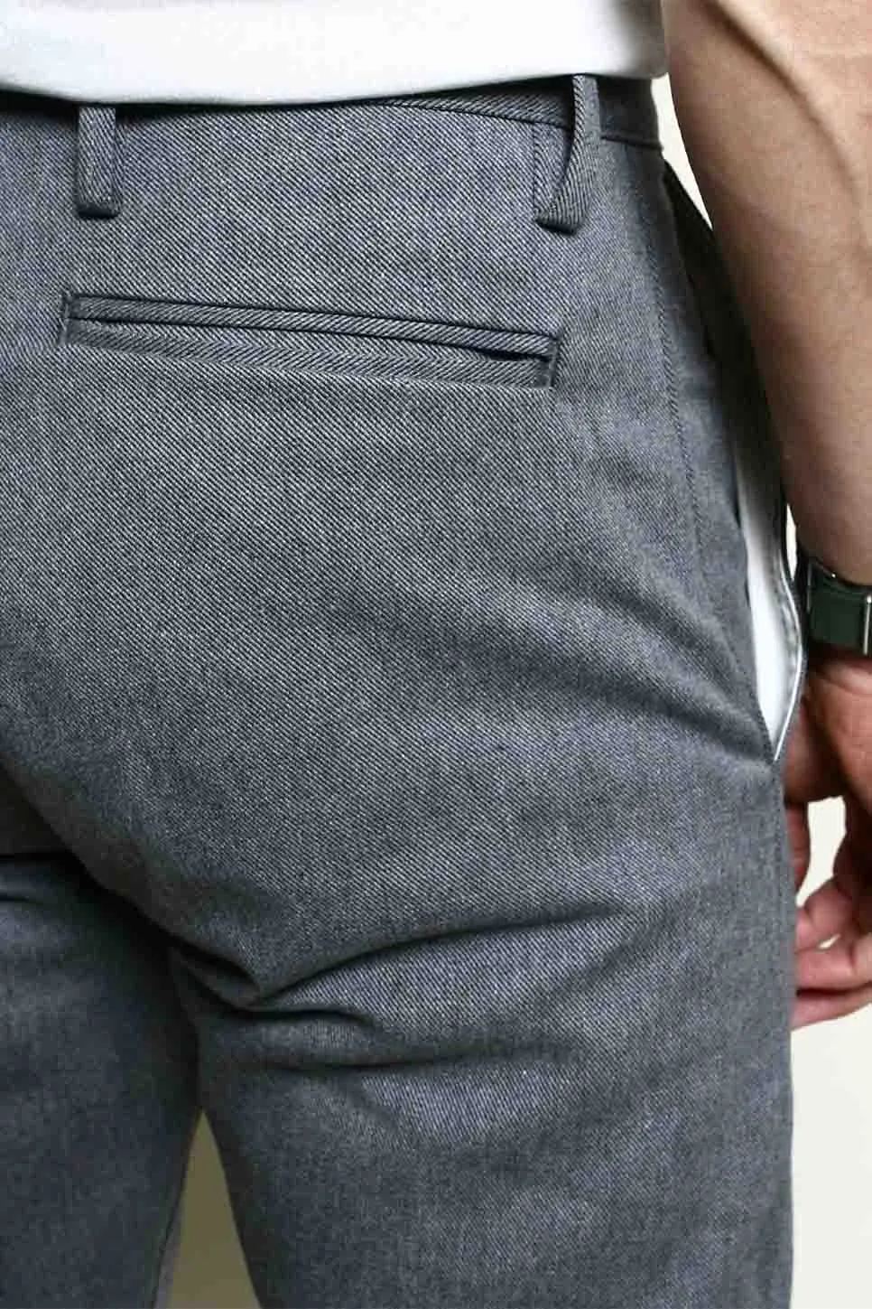 OFFICER TROUSERS - HEATHER GREY sold by REVOLVR Menswear product image thumbnail 4