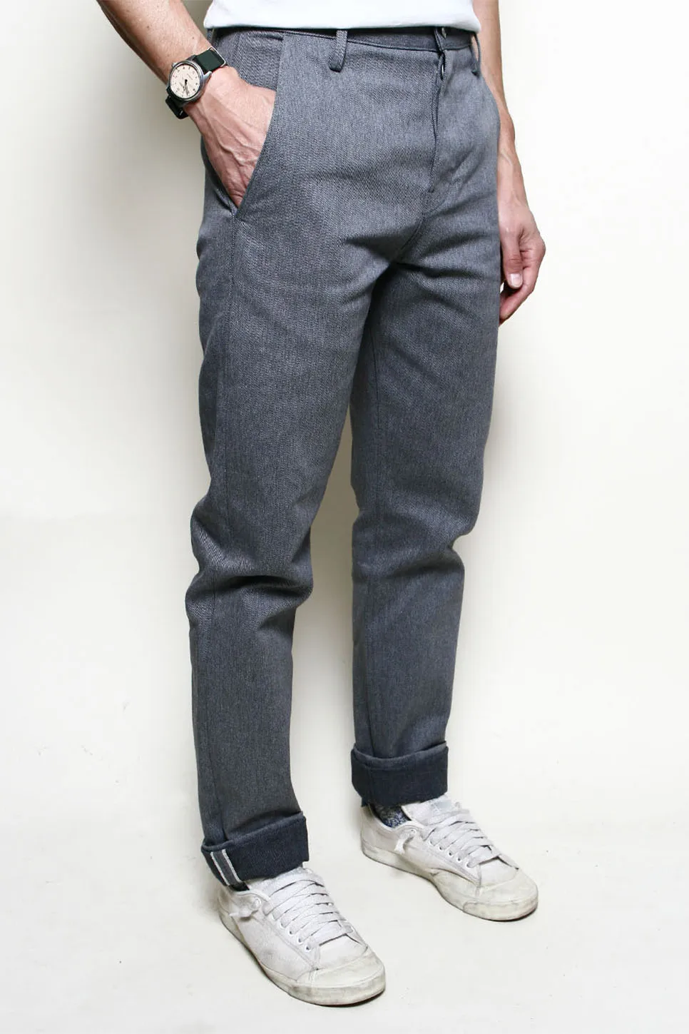 OFFICER TROUSERS - HEATHER GREY sold by REVOLVR Menswear product image thumbnail 2