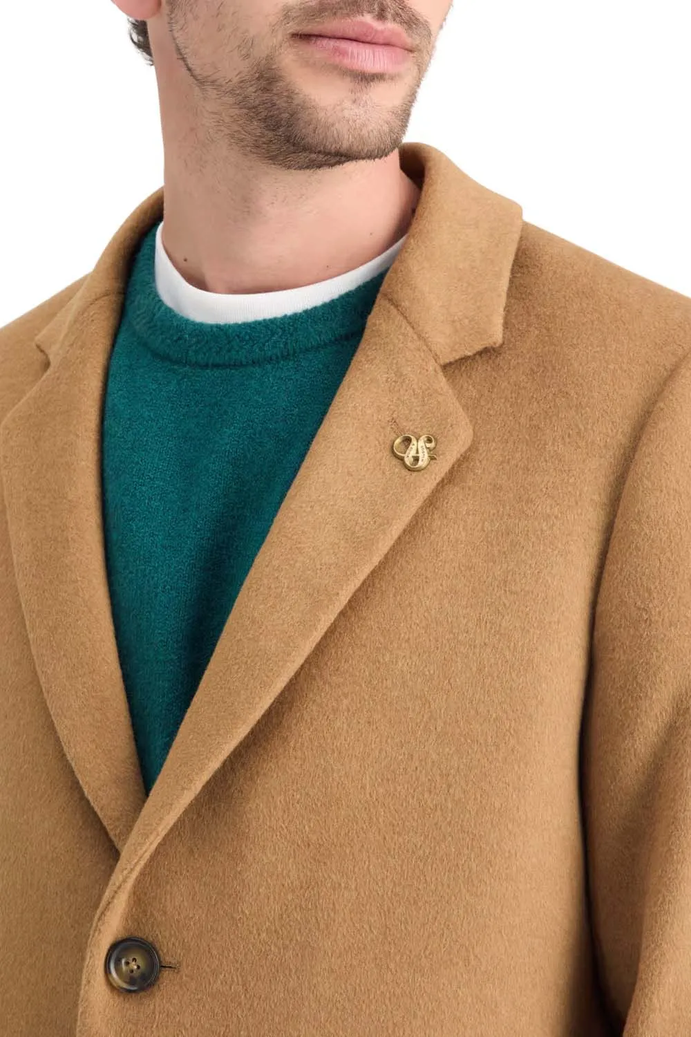 WOOL CLASSIC OVERCOAT Camel sold by REVOLVR Menswear product image thumbnail 5