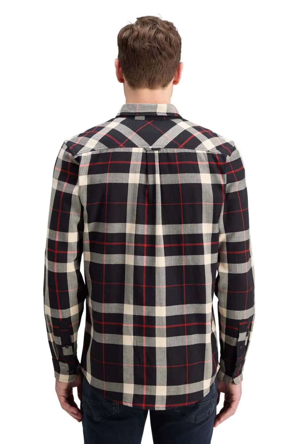 HERRINGBONE CHECK SHIRT Black Check sold by REVOLVR Menswear product image thumbnail 4