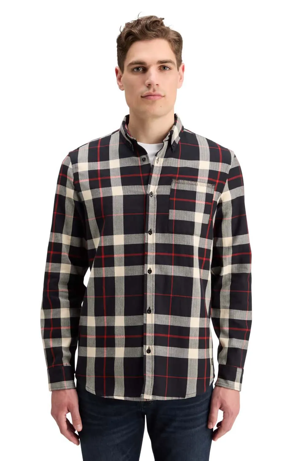 HERRINGBONE CHECK SHIRT Black Check sold by REVOLVR Menswear product image thumbnail 2