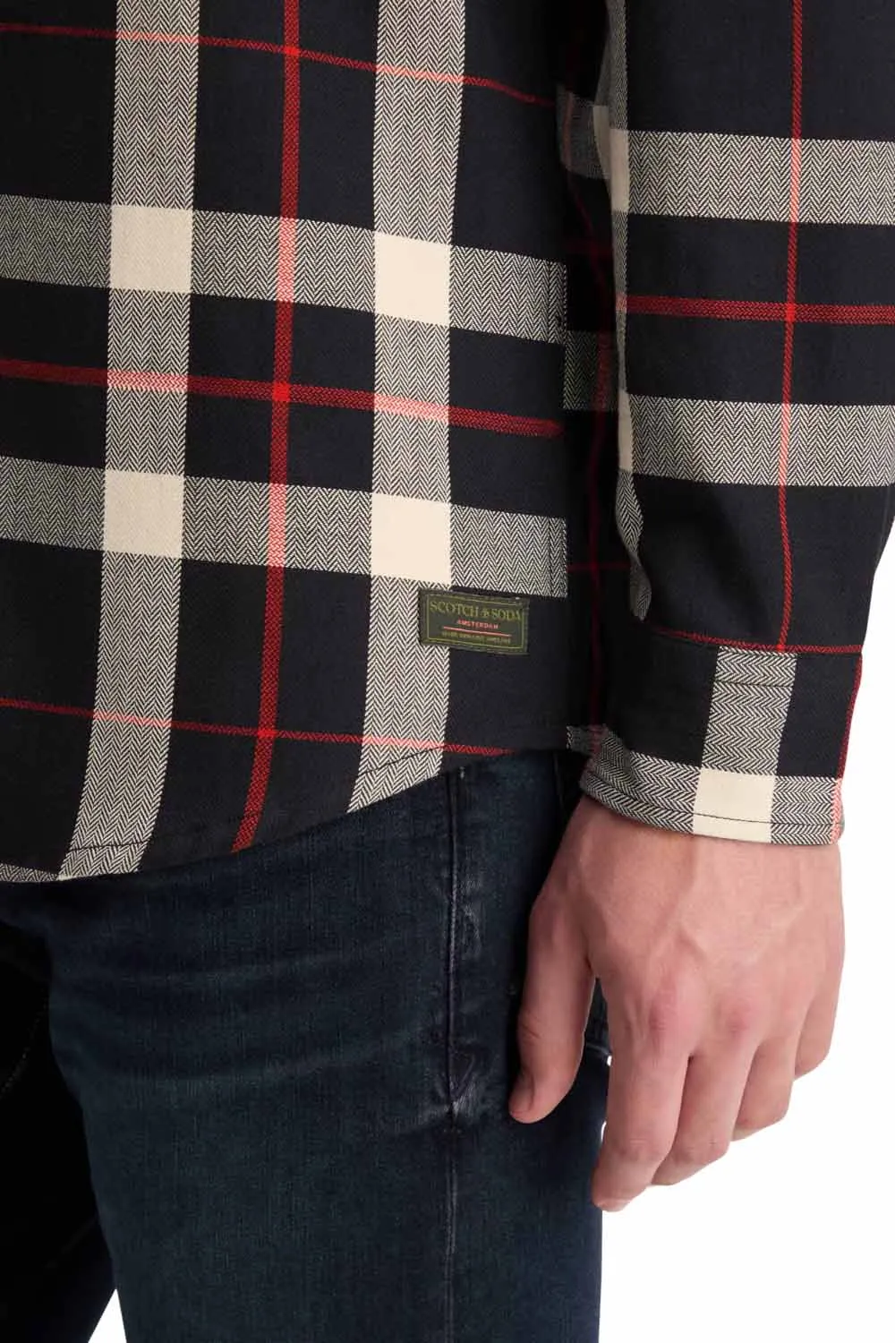 HERRINGBONE CHECK SHIRT Black Check sold by REVOLVR Menswear product image thumbnail 5