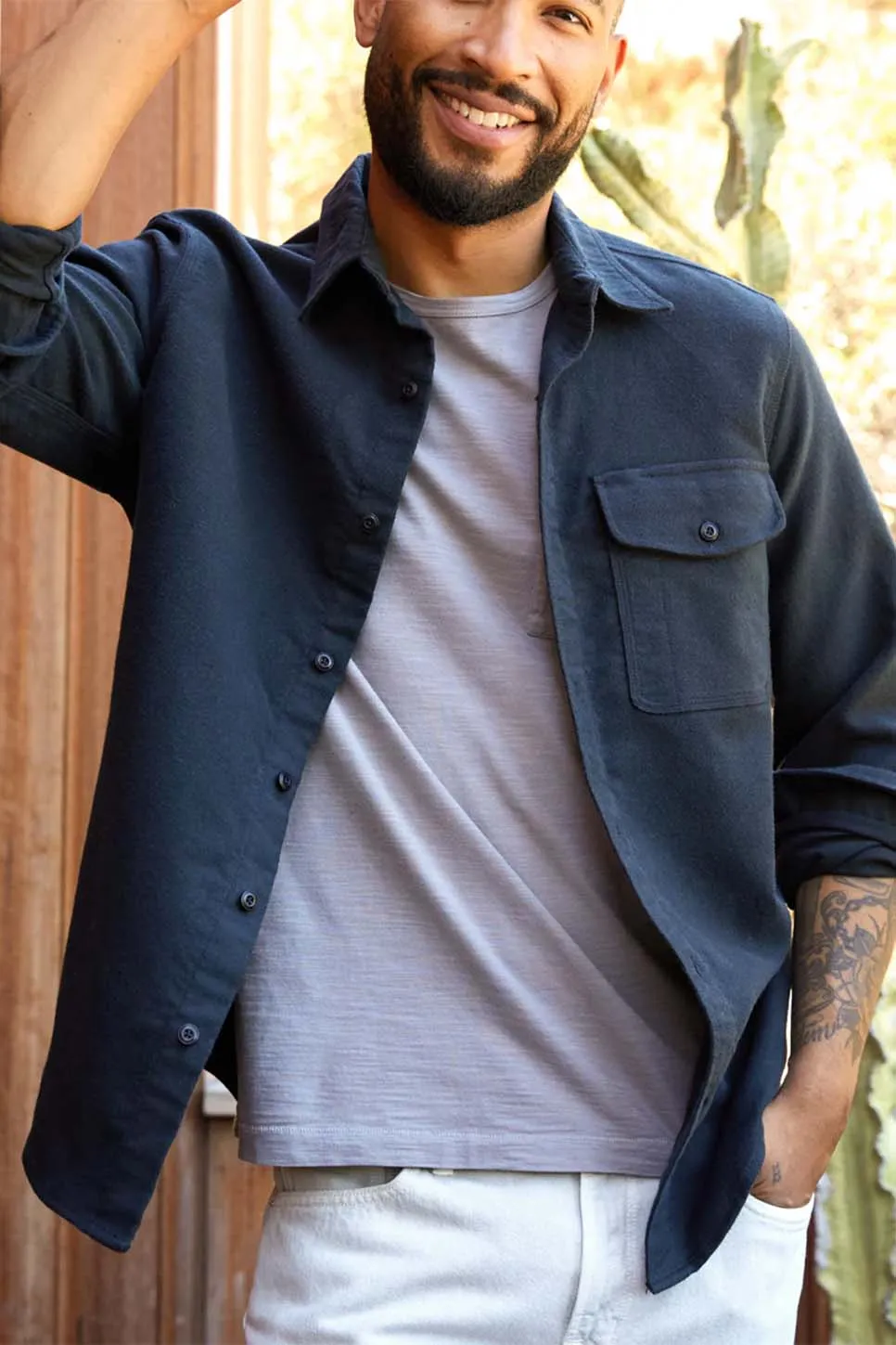 TERRA NOVA MOLESKIN SHIRT Pitch Black sold by REVOLVR Menswear product image thumbnail 2