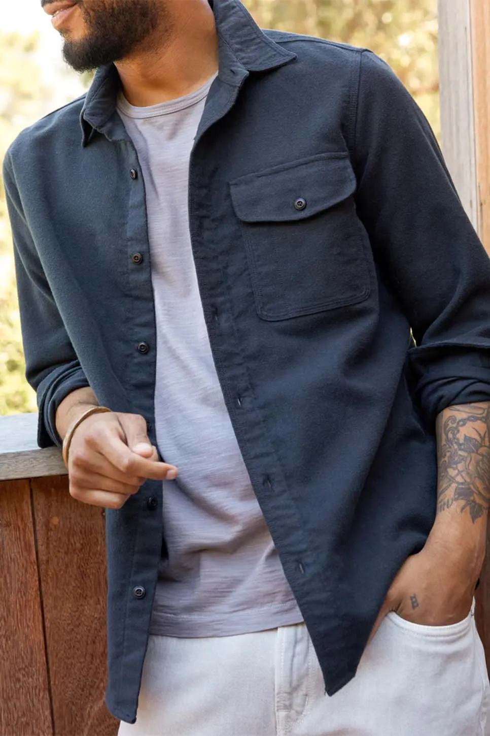 TERRA NOVA MOLESKIN SHIRT Pitch Black sold by REVOLVR Menswear product image thumbnail 3