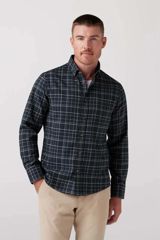 CITY FLANNEL Navy Andrew Plaid made by Mizzen+Main