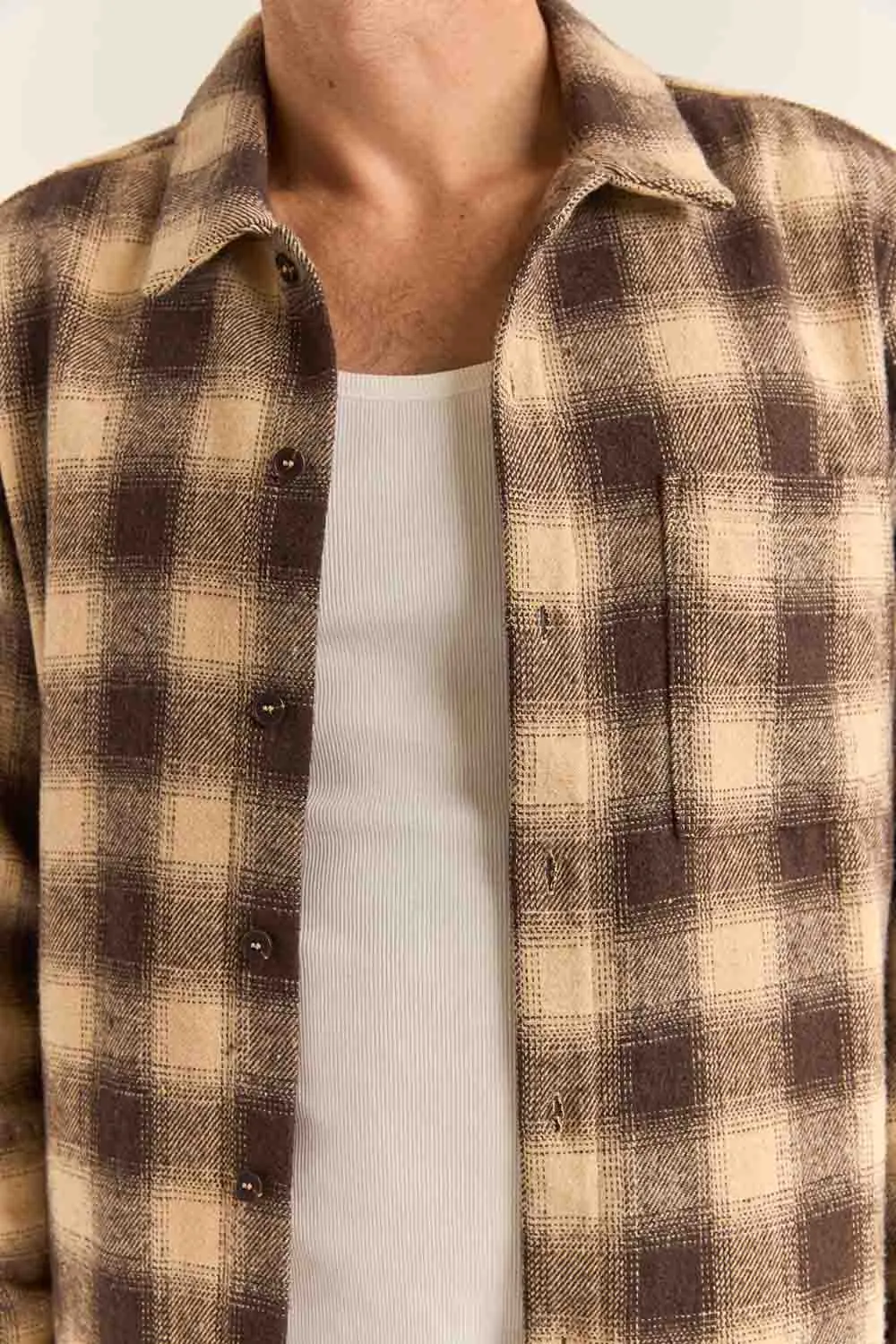 PLAID LS FLANNEL Brown sold by REVOLVR Menswear product image thumbnail 4