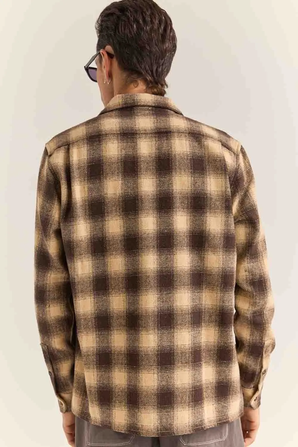 PLAID LS FLANNEL Brown sold by REVOLVR Menswear product image thumbnail 3