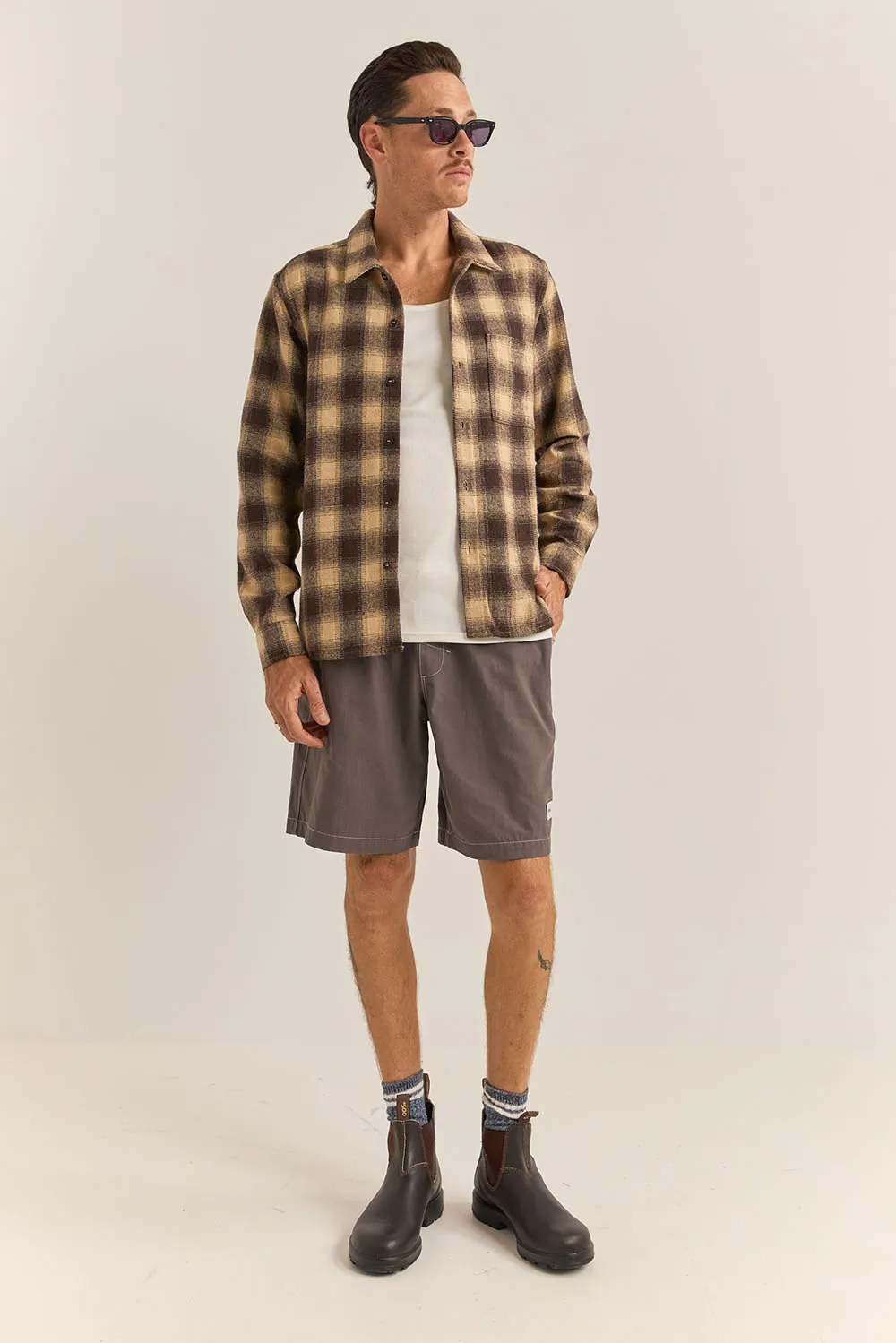 PLAID LS FLANNEL Brown sold by REVOLVR Menswear product image thumbnail 5